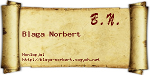 Blaga Norbert névjegykártya